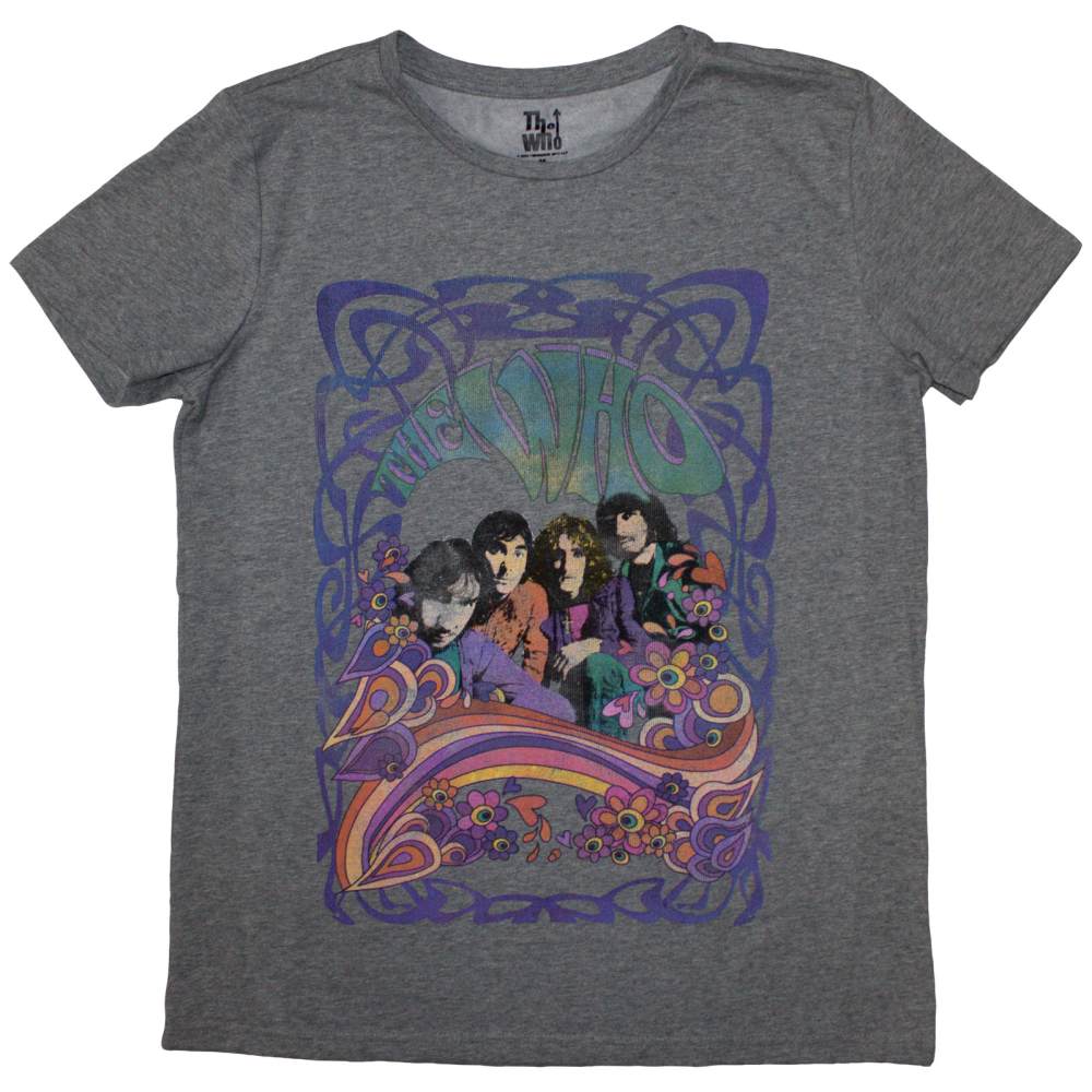 The Who - Psych Floral Dames Tshirt - Grijs